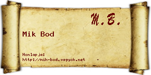 Mik Bod névjegykártya